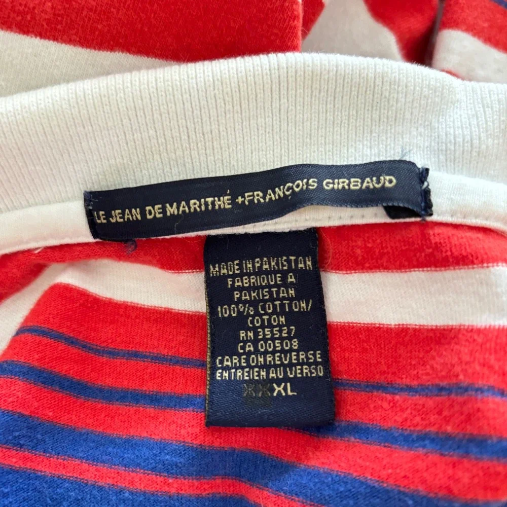 Y2K Marithe Francois Girbaud Polo Shirt Mens XL Striped 90s Streetwear Sporty